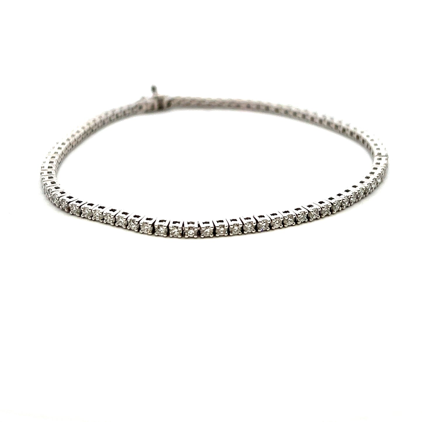 9ct White Gold Laboratory Grown Diamond 2.00cts Brilliant Cut Bracelet