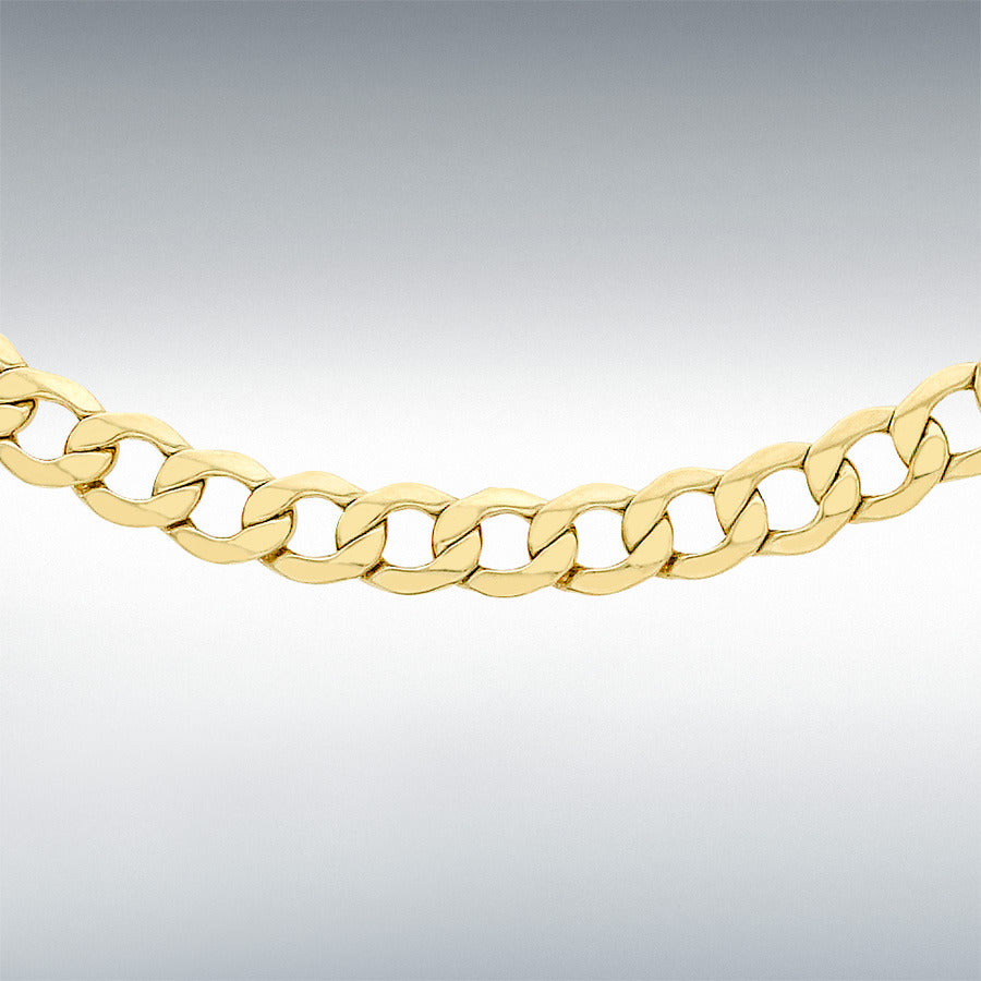 9ct Yellow Gold Hollow Flat Curb Chain 24"