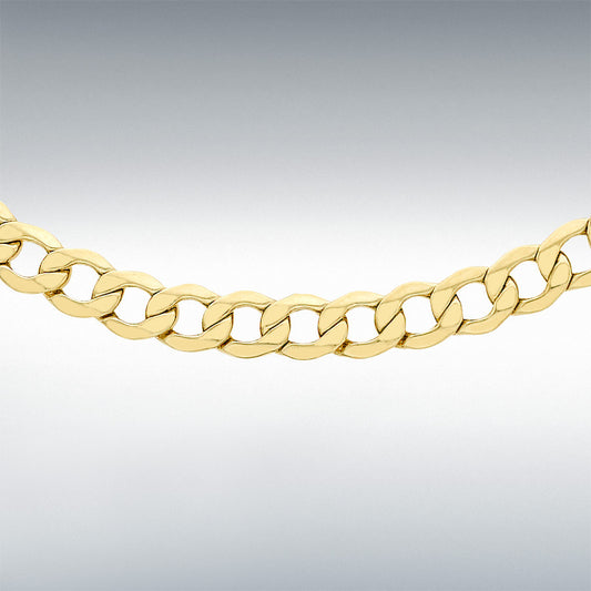 9ct Yellow Gold Hollow Flat Curb Chain 24"