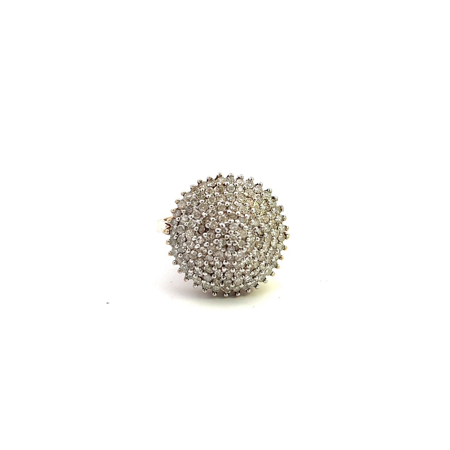 Pre-Owned 9ct Gold 127 Diamond 1 Carat Cluster Ring Size M