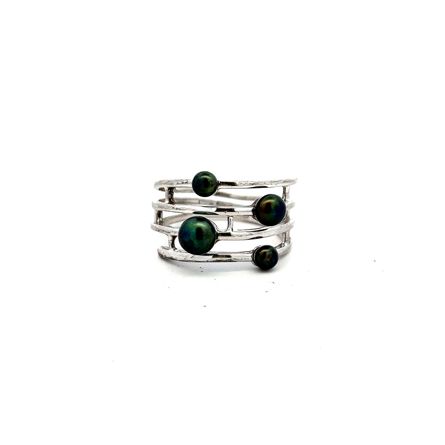 Pre-Owned Four Grey Freshwater Cultured Pearl Ring Size W