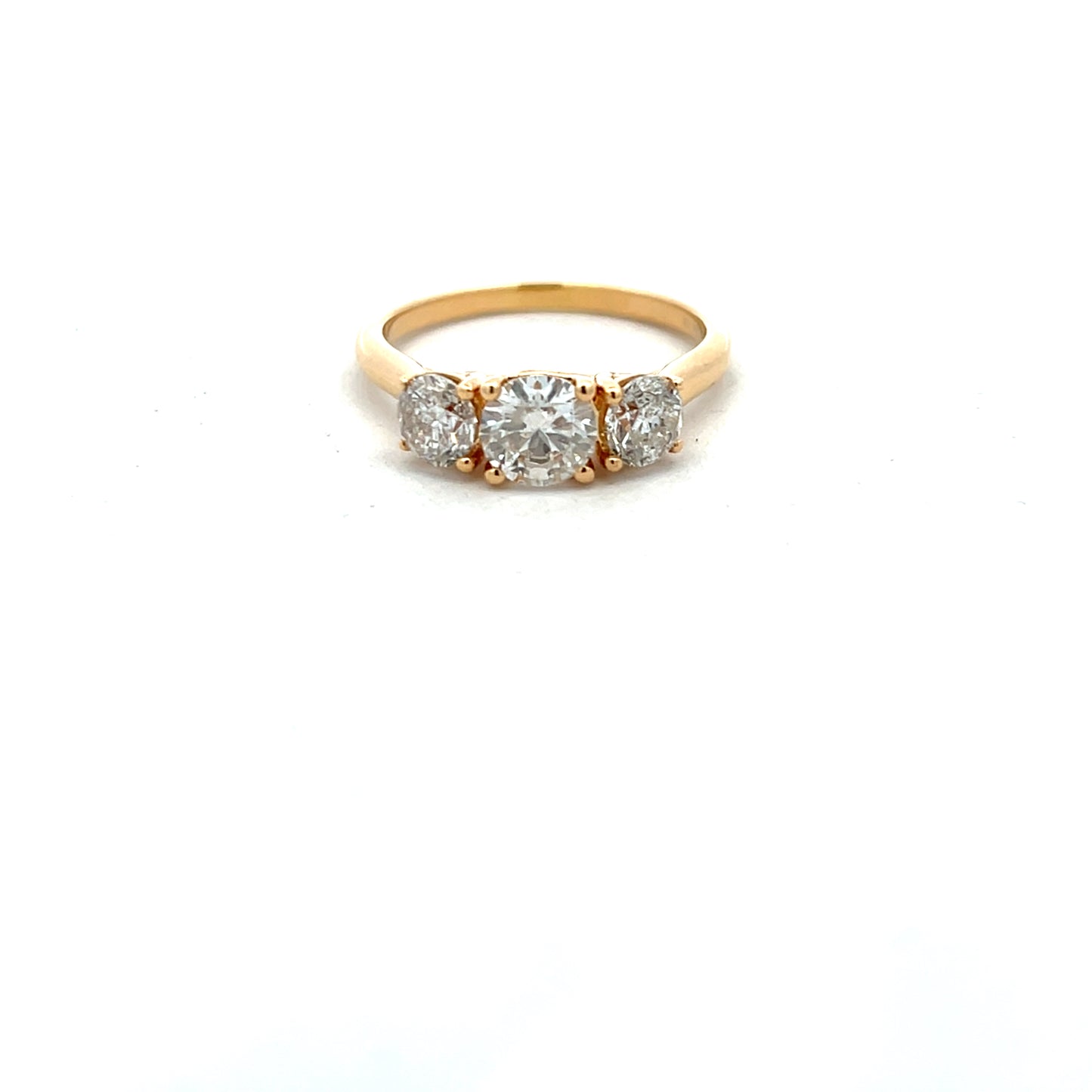 Pre-Owned 18ct Gold Three Stone Diamond Ring 1.50ct Size N