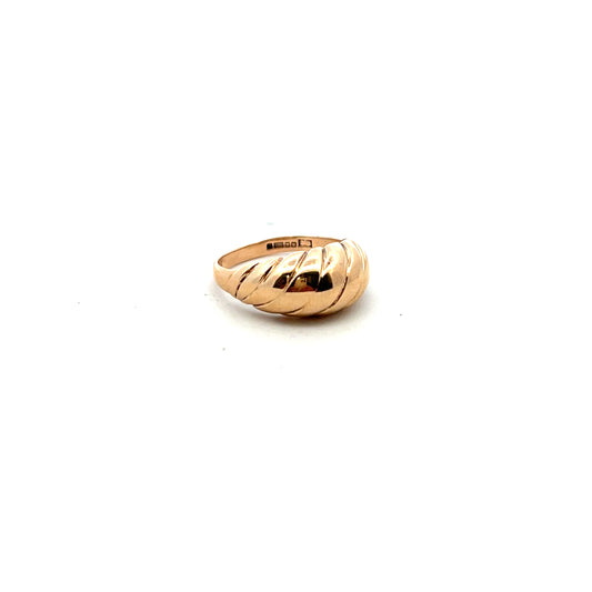 Pre-Owned 9ct Gold Rope Dome Design Dress Ring Sheffield 1984 Size M