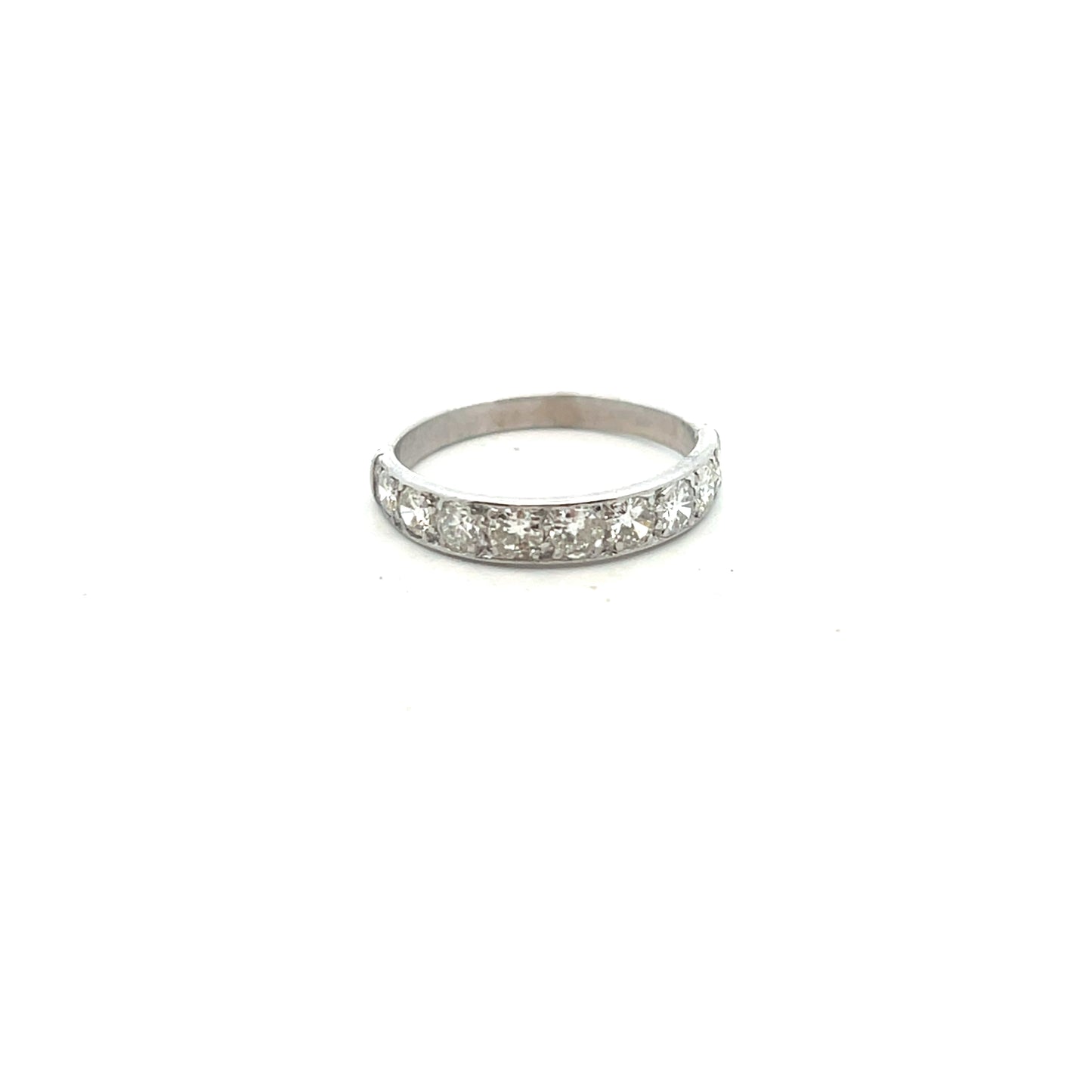Pre-Owned 9 Brilliant Cut Diamond Half Eternity Ring Size P