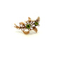 Pre-Owned 9ct Yellow Gold Peridot and Pearl Floral Brooch