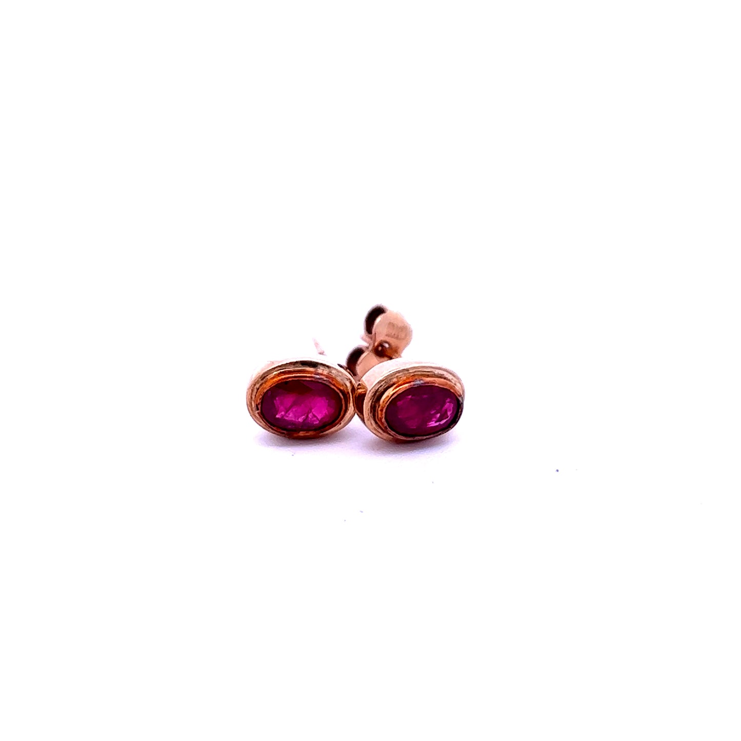 Pre-Owned 9ct Yellow Gold Ruby Stud Earrings