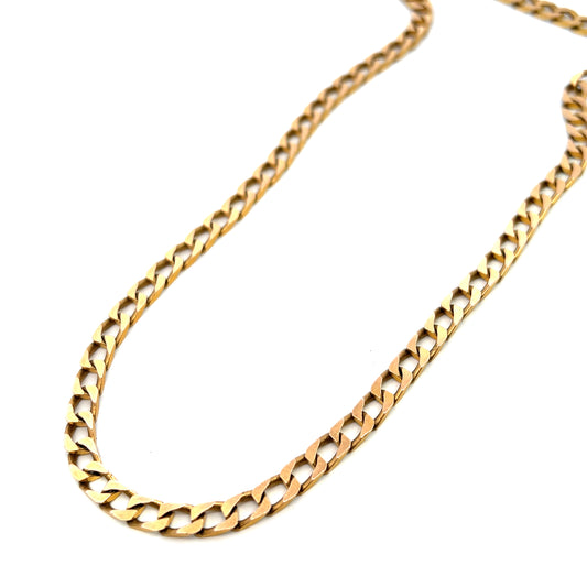 Pre-Owned 9ct Gold Flat Curb Chain 24"