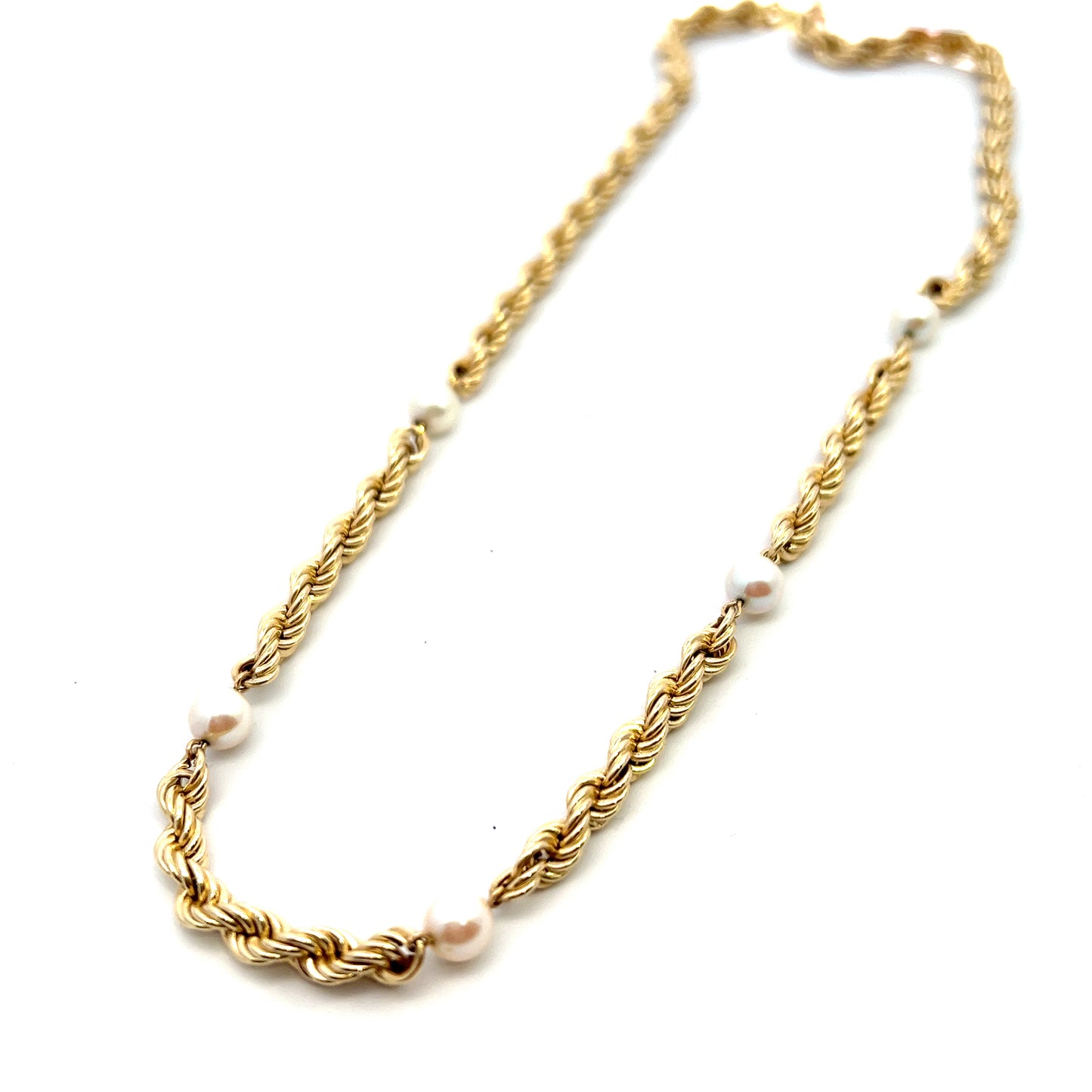 Pre-Owned Rope Chain with 5 Fresh Water Cultured Pearls
