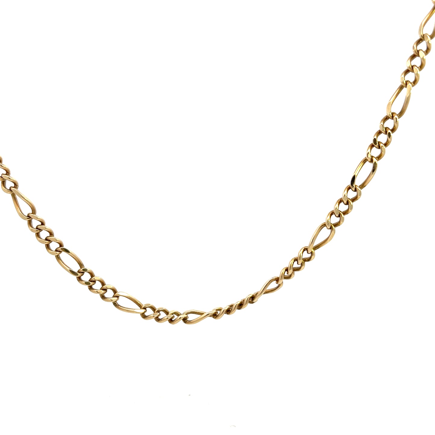 Pre-Owned 9ct Gold 22" Solid Figaro Design Chain