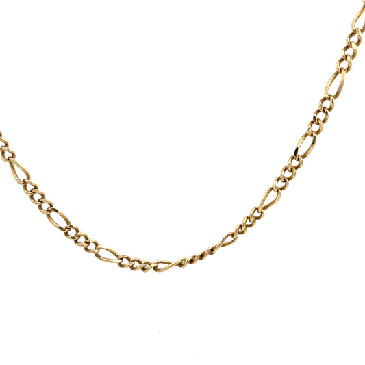 Pre-Owned 9ct Gold 22" Solid Figaro Design Chain