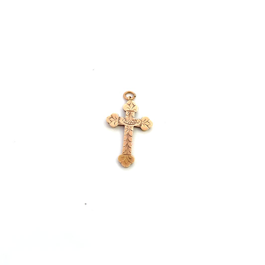 Pre-Owned Hollow Engraved Cross Pendant
