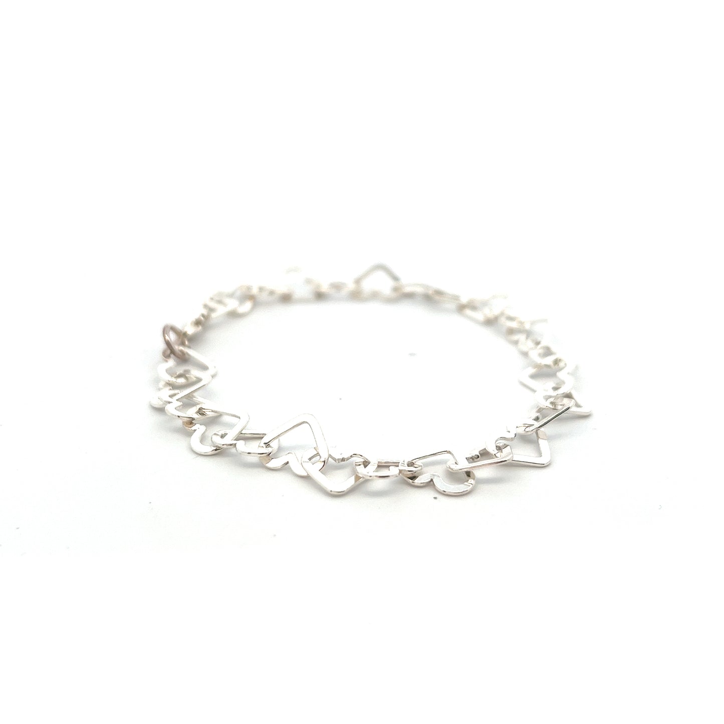 Pre-Owned Open Hearts Bracelet Stamped 925