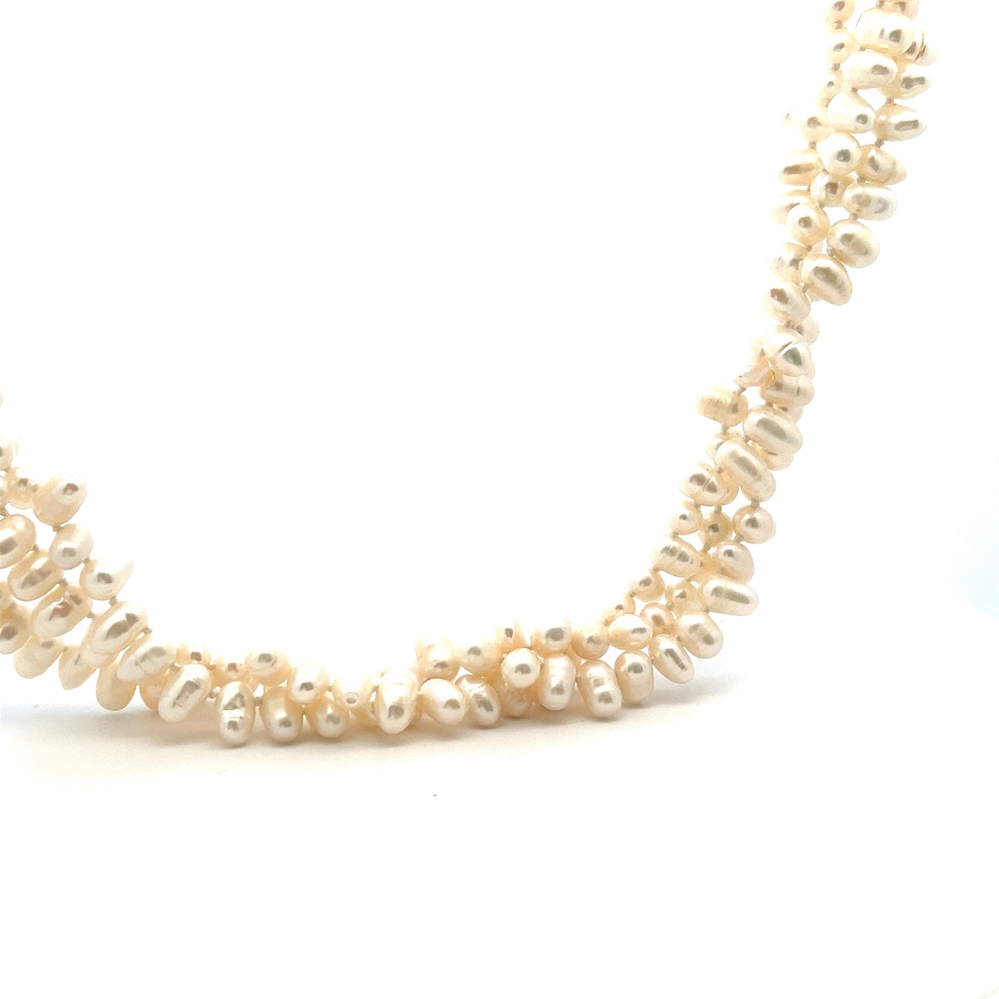 Pre-Owned Freshwater White Cultured Pearl Three Strand Necklace
