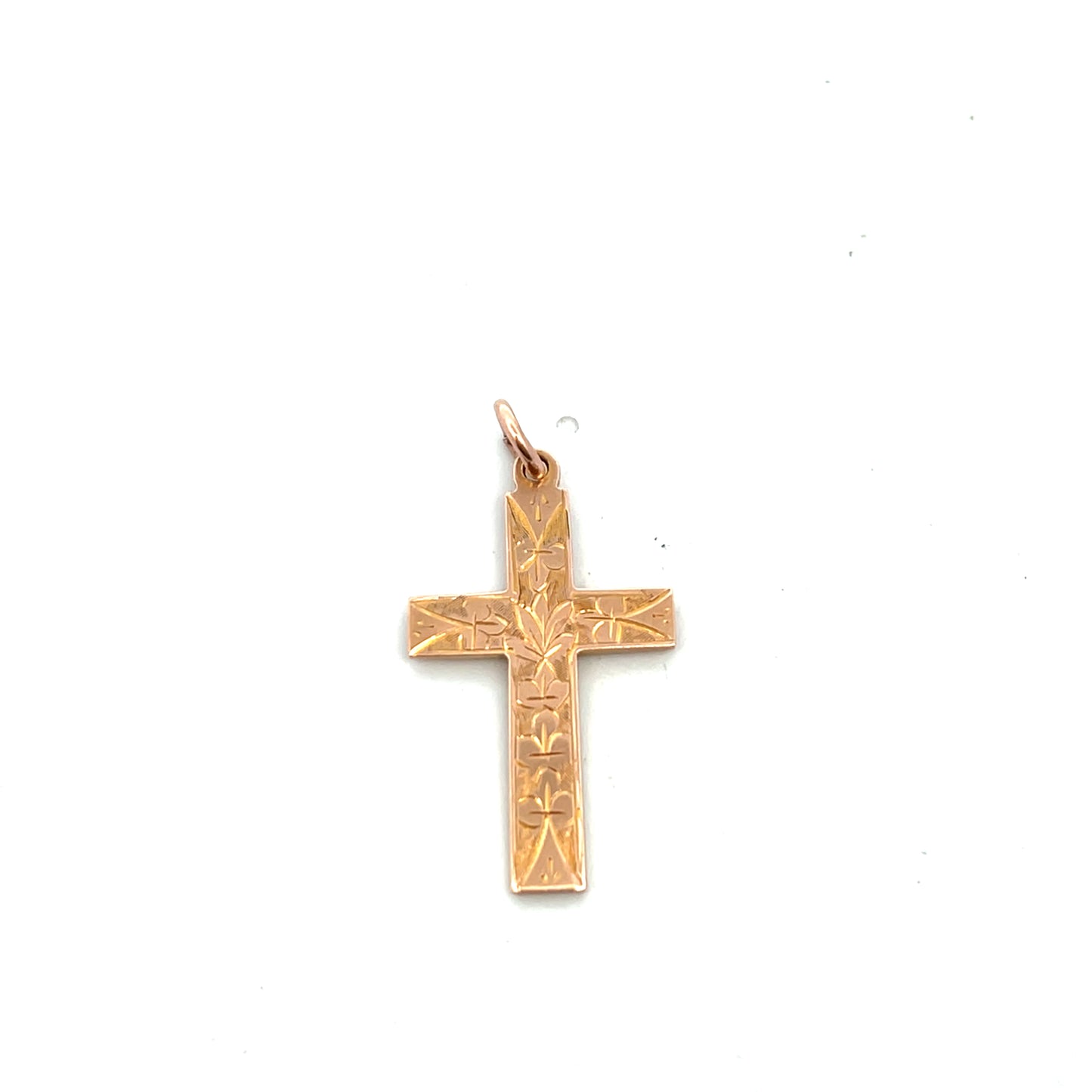 Pre-Owned Rose Gold Hand Engraved Edwardian Cross