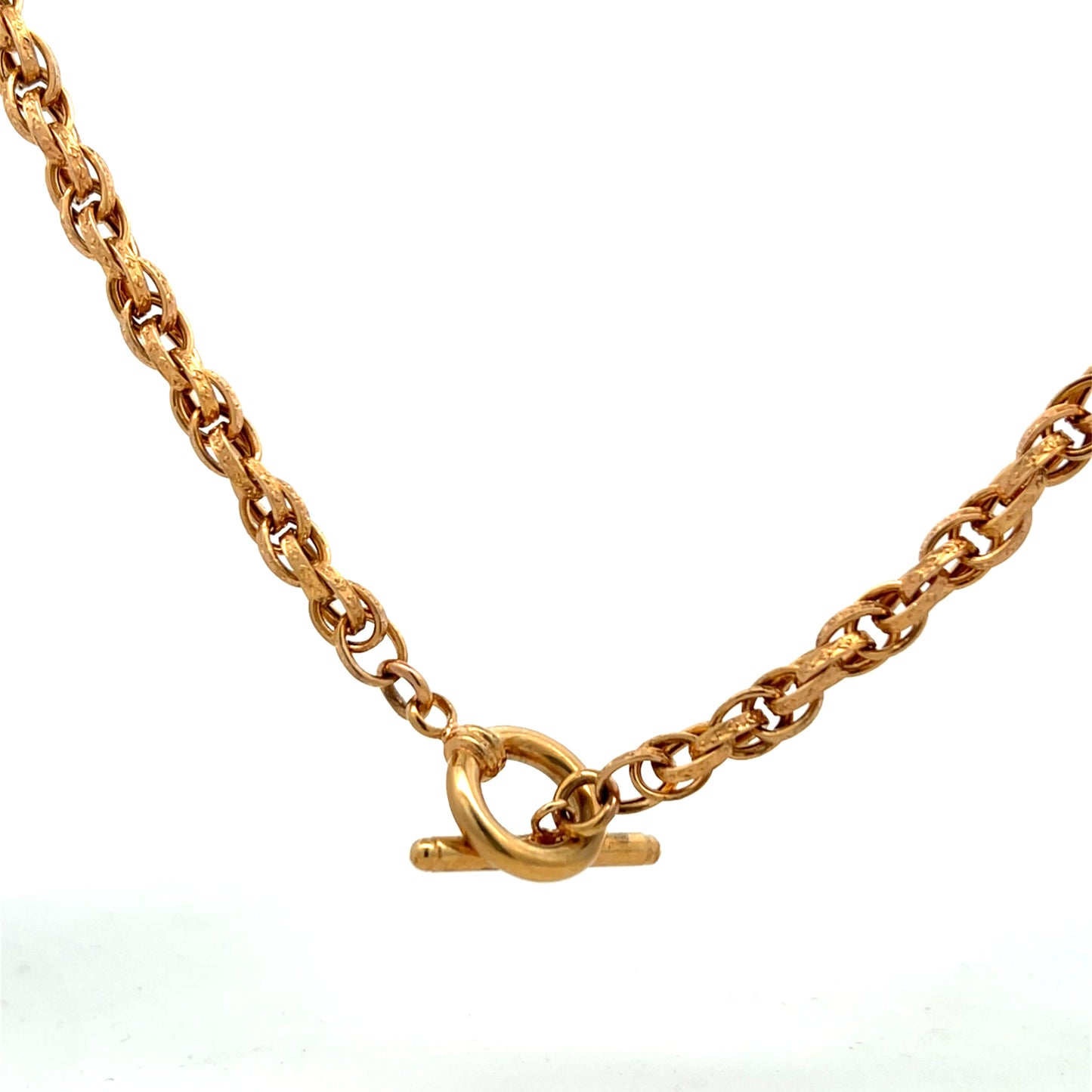 Pre-Owned 9ct Gold 18" Loose Rope Embossed T-Bar Chain