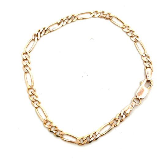 Pre-Owned 9ct Yellow Gold Fetter and 3 Links Bracelet