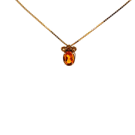 Pre-Owned 9ct Yellow Gold Citrine Necklace