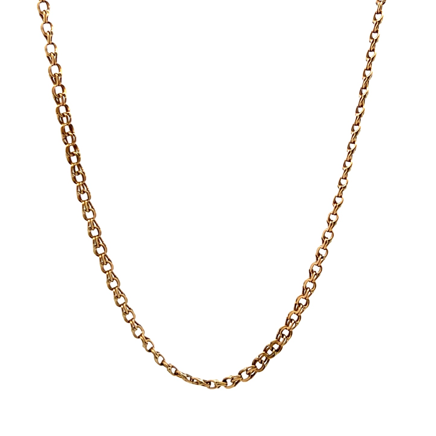 Pre-Owned 22" 9ct Yellow Gold Fancy Double Curb Chain