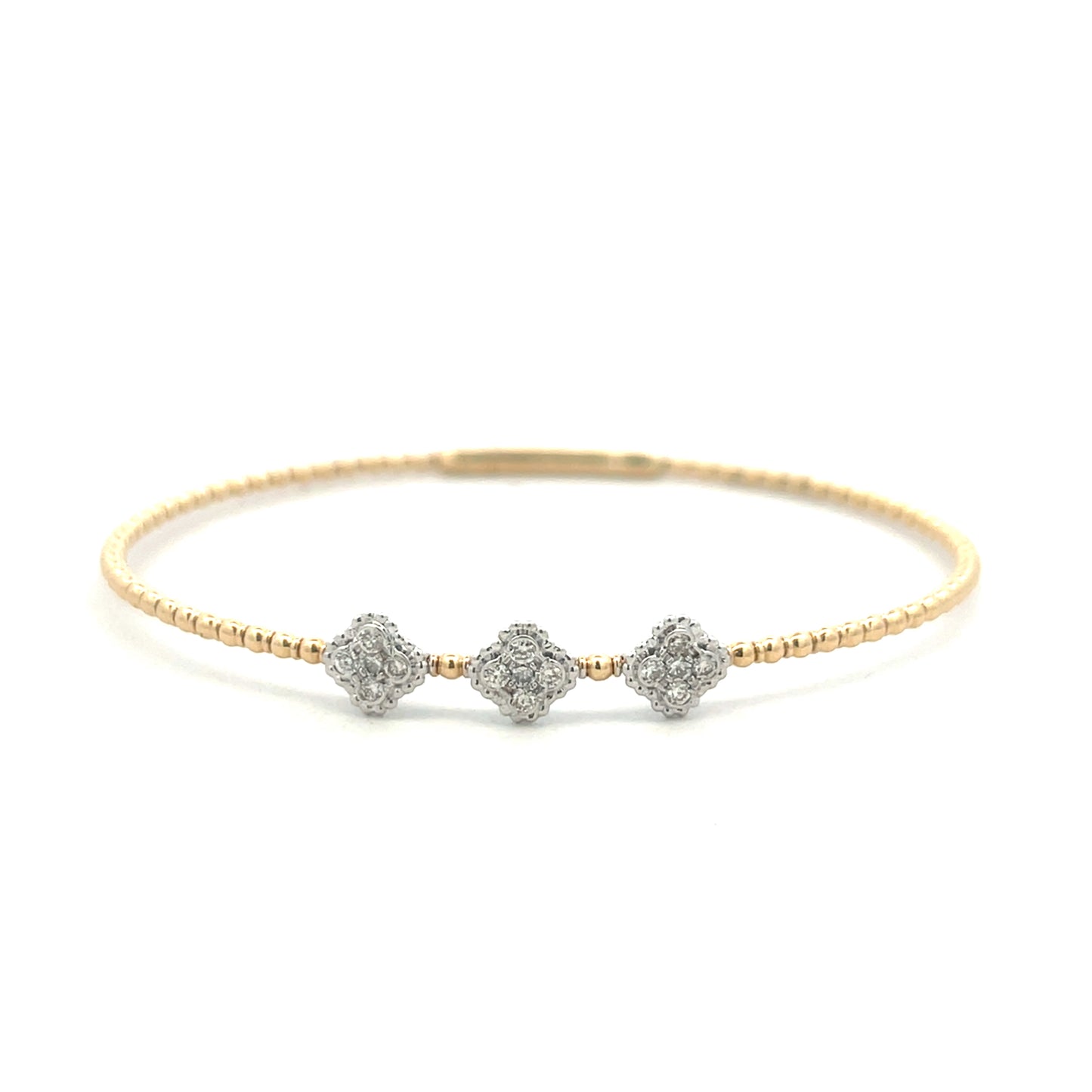14ct Yellow Gold 0.31ct Diamond Twist Bangle