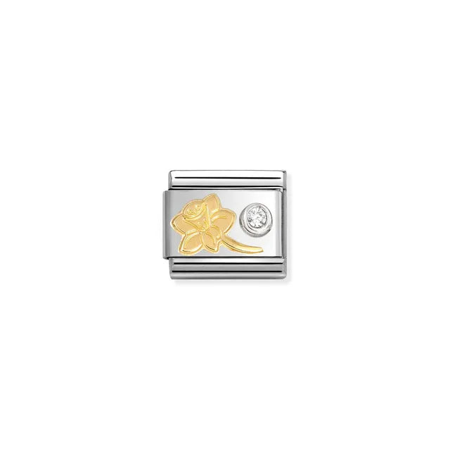 Nomination Composable Classic Yellow Gold Daffodil & Cubic Zirconia 630301/05