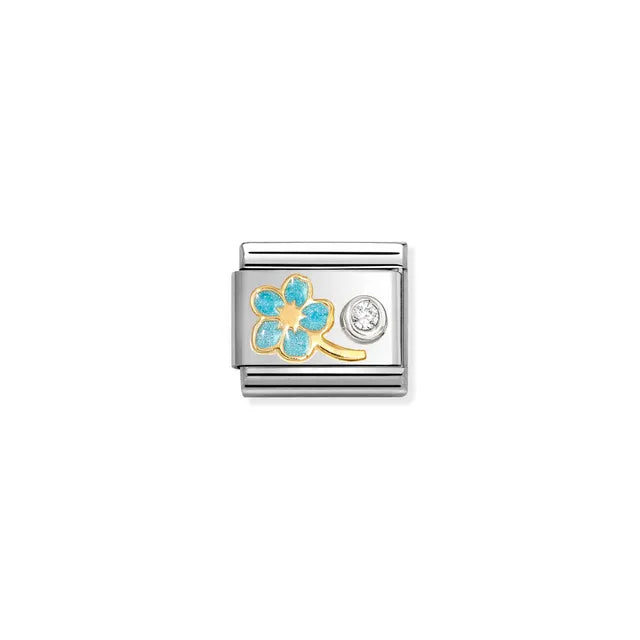 Nomination Composable Classic Blue Forget Me Not & Cubic Zirconia 630302/09
