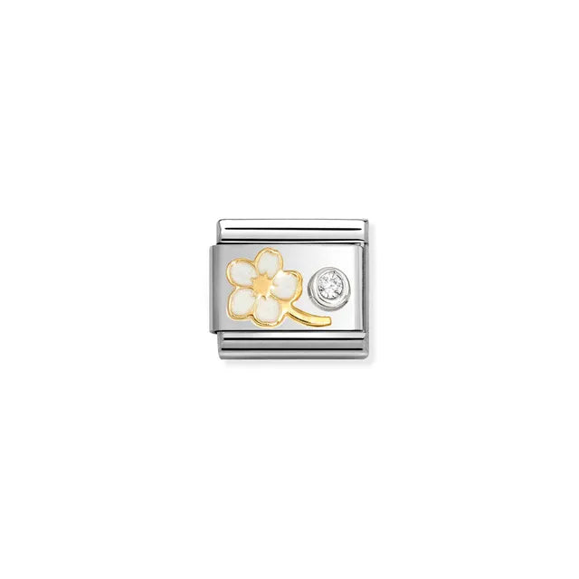 Nomination Composable Classic White Forget Me Not & Cubic Zirconia 630302/10