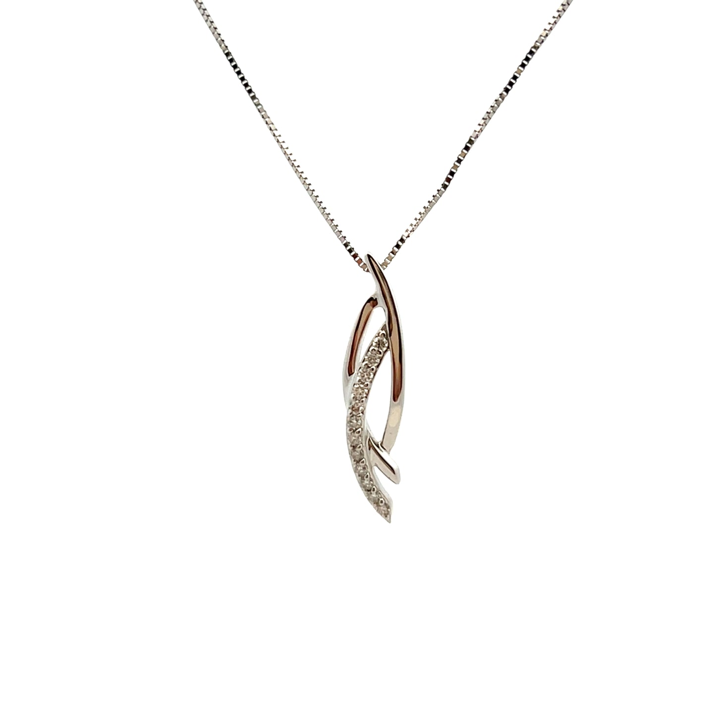 9ct White Gold Three Strand Diamond Necklace