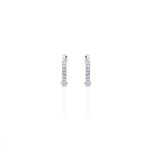 9ct White Gold Diamond Hoop Earrings