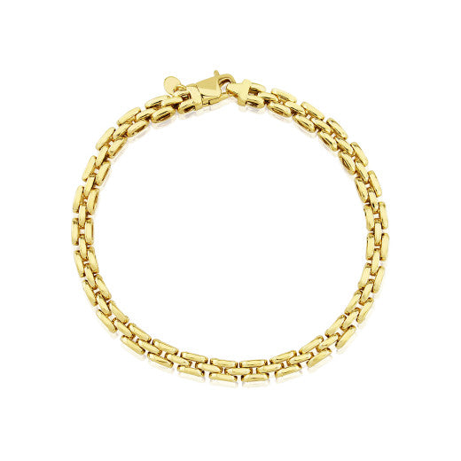 9ct Yellow Gold Three Row Panther Bracelet