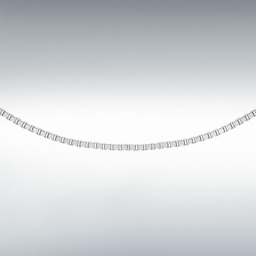 9ct White Gold Venetian Box Chain 16-18"