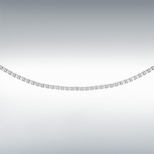 9ct White Gold Venetian Box Chain 16-18"