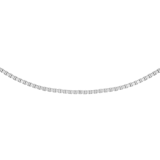 9ct White Gold Venetian Box Chain 16-18"