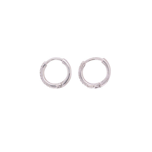 9ct White Gold Diamond Hoop Earrings
