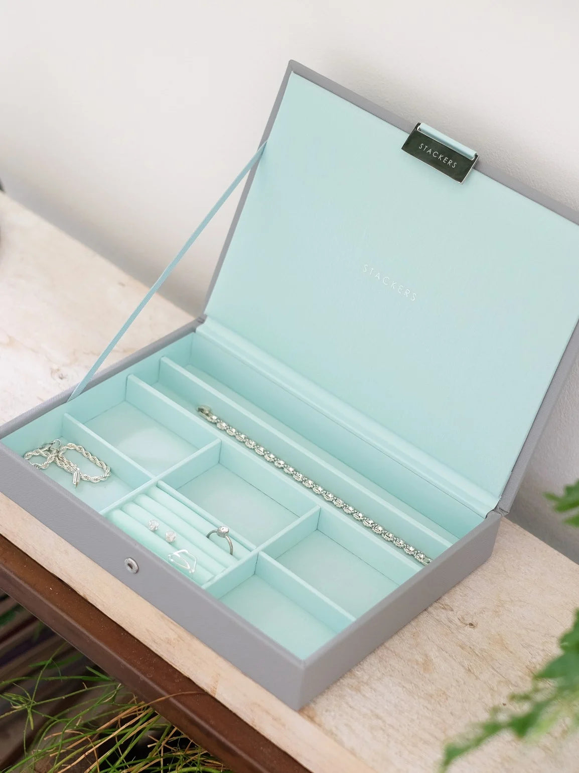 Stackers Dove Grey Mint Classic Jewellery Storage