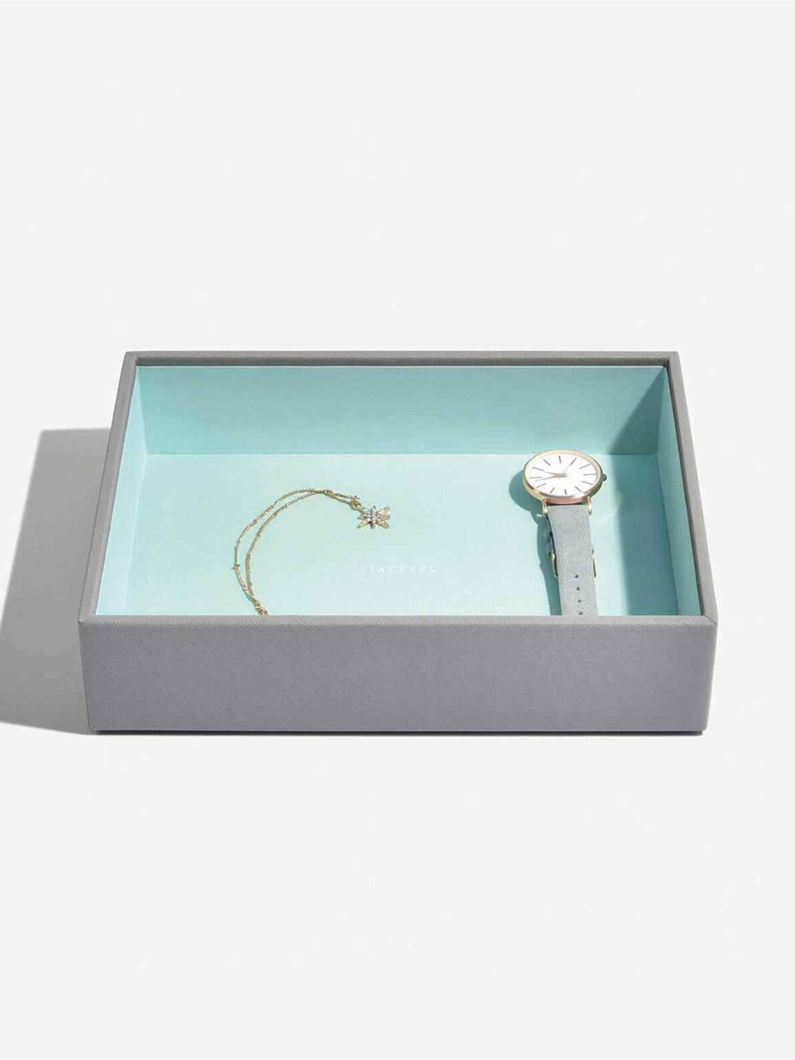 Stackers Dove Grey Mint Deep Tray Jewellery Case