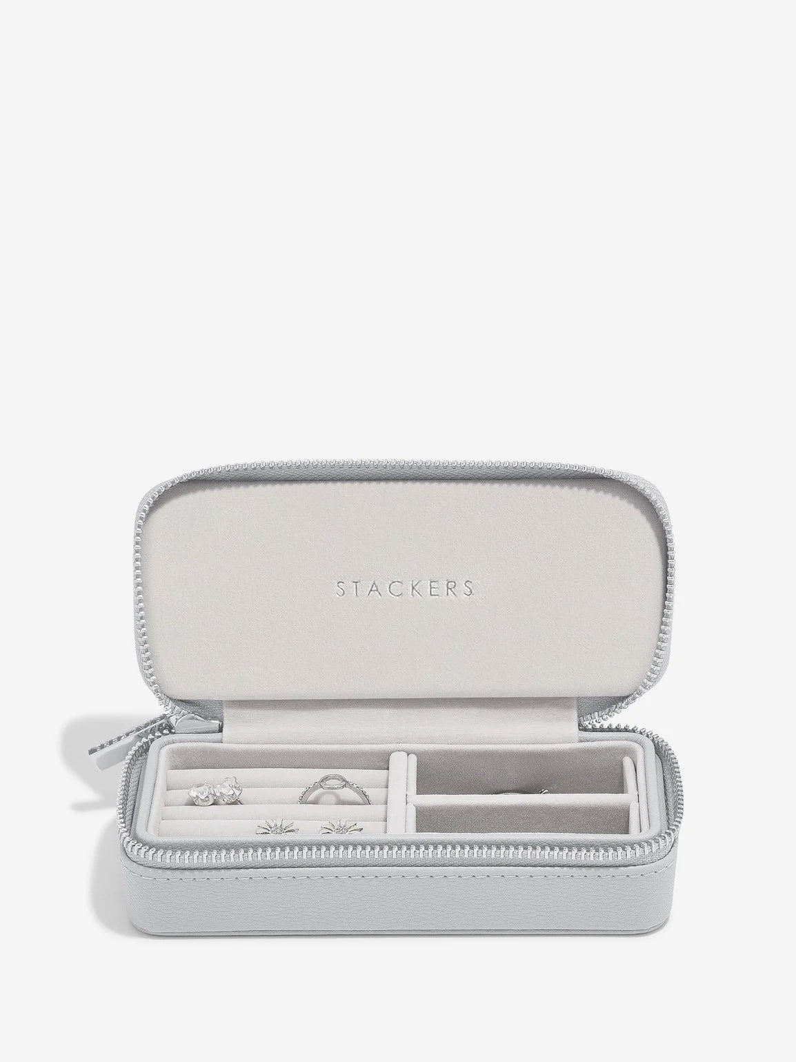 Stackers Pebble Grey Medium Zip Travel Box