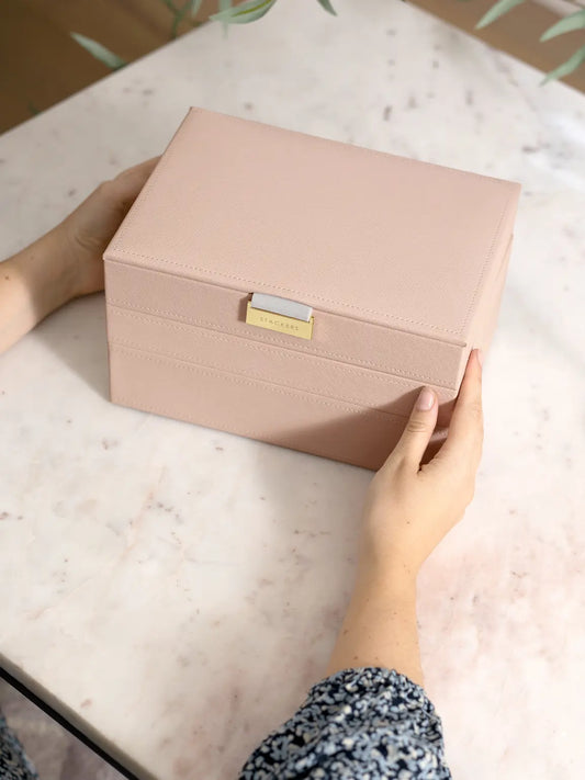 Stackers Classic Blush Champagne Gold Classic Stack of Three Jewellery Box