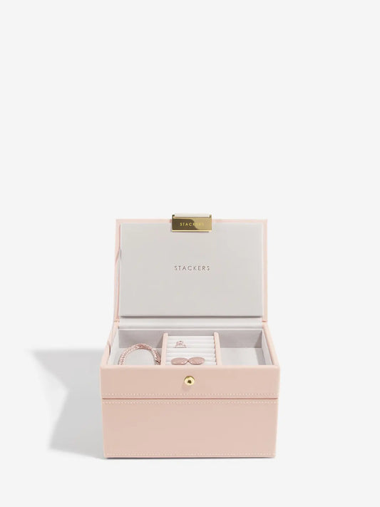 Stackers Mini Blush Champagne Gold Stack of Two Jewellery Box