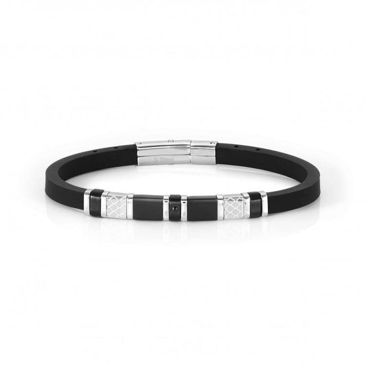 Nomination City Rubber Bracelet Black with Cubic Zirconia 028810/001