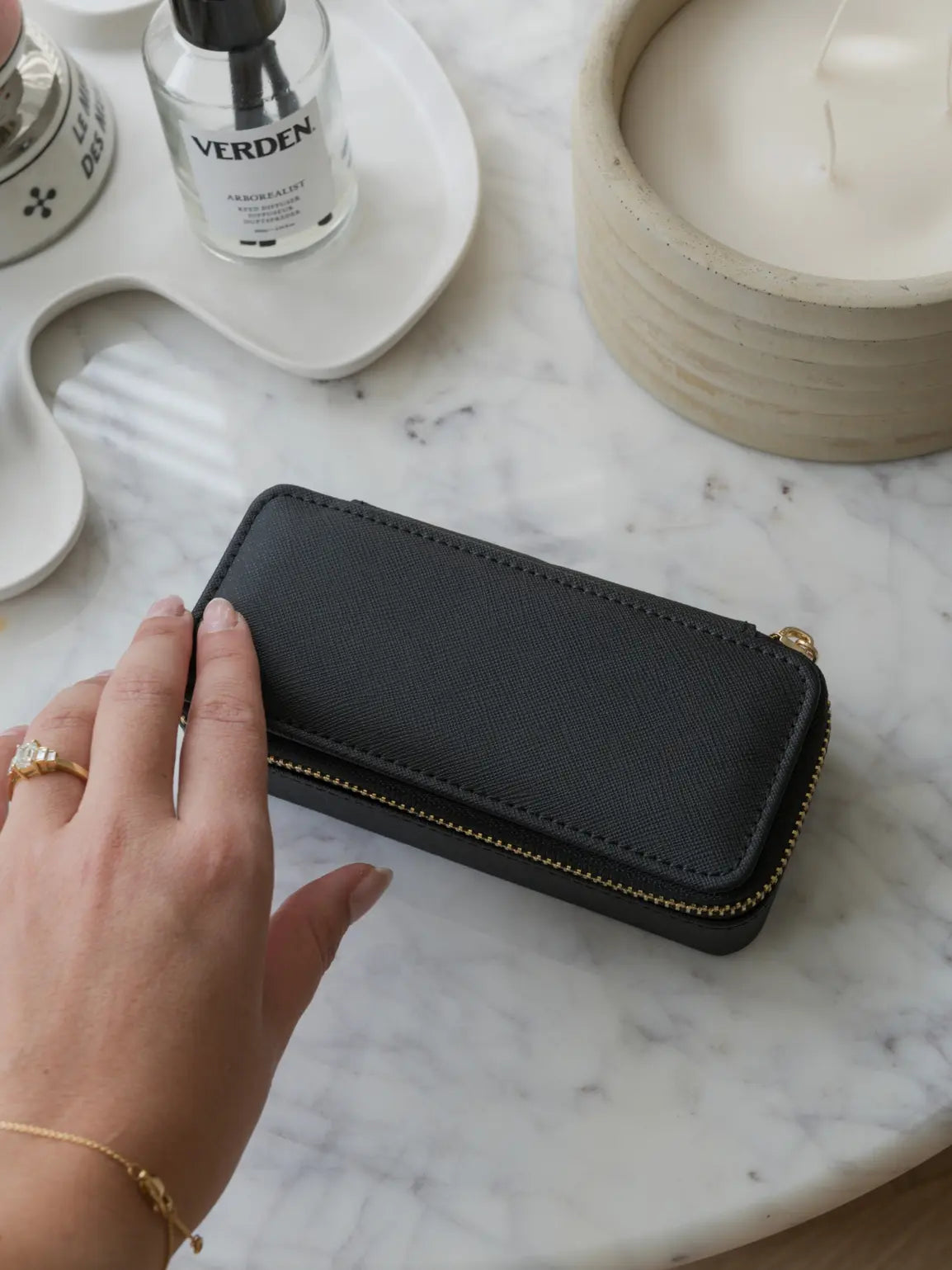 Stackers Black Zipped Travel Jewellery Box