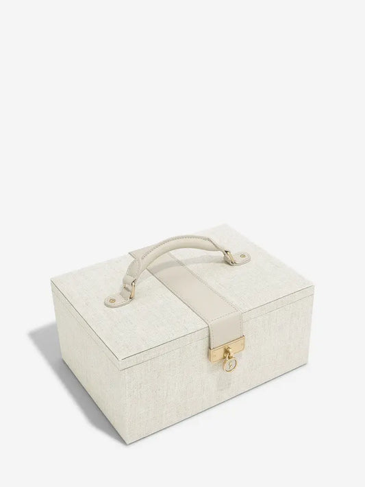 Stackers Linen And Oatmeal Two Tone Jewellery Box