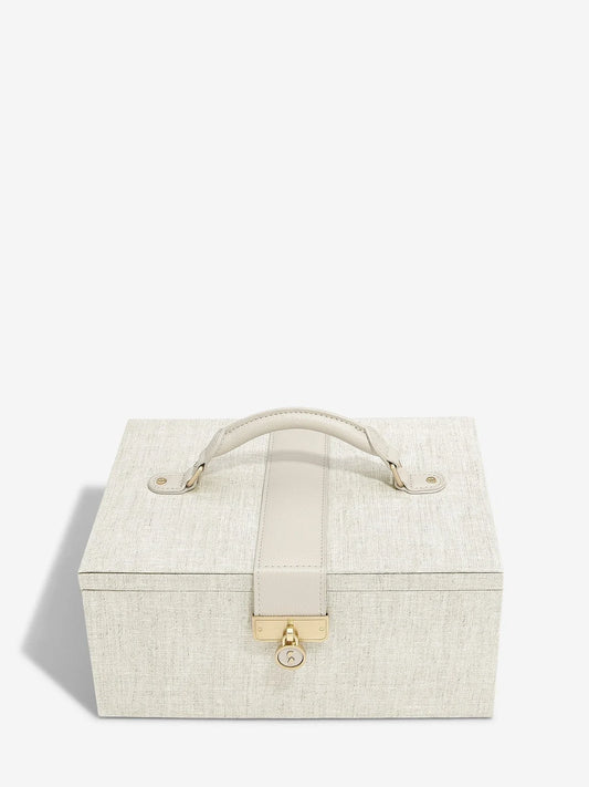 Stackers Linen And Oatmeal Two Tone Jewellery Box