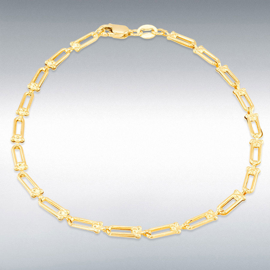 9ct Yellow Gold Mini Industrial Chain Bracelet 18cm, 7"