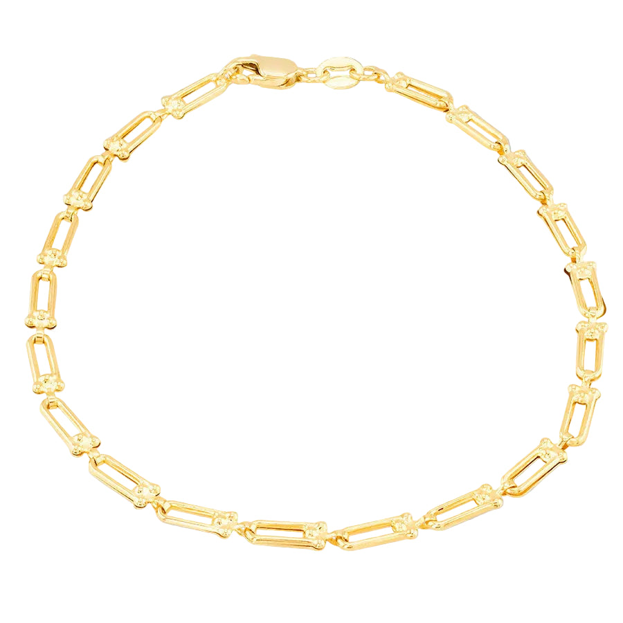 9ct Yellow Gold Mini Industrial Chain Bracelet 18cm, 7"