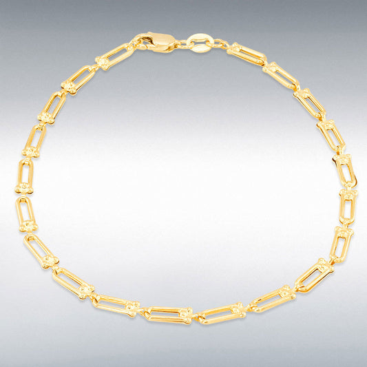 9ct Yellow Gold Mini Industrial Chain Bracelet 18cm, 7"
