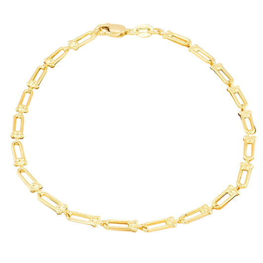 9ct Yellow Gold Mini Industrial Chain Bracelet 18cm, 7"