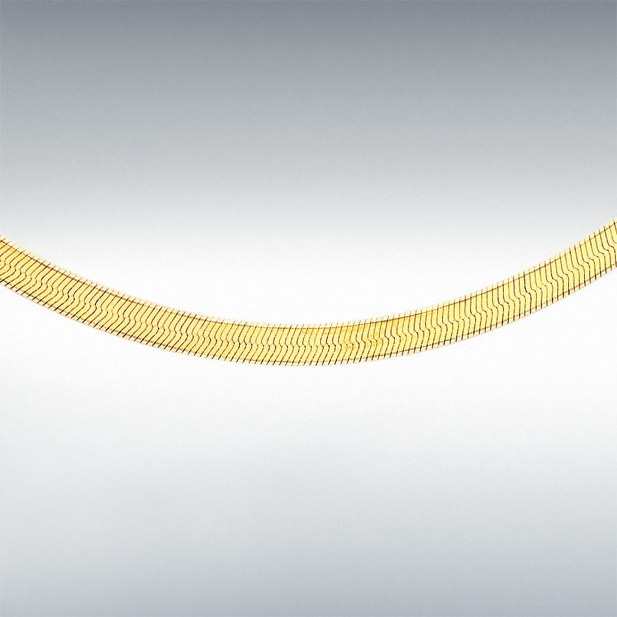9ct Yellow Gold Flat Polished Chain 18"