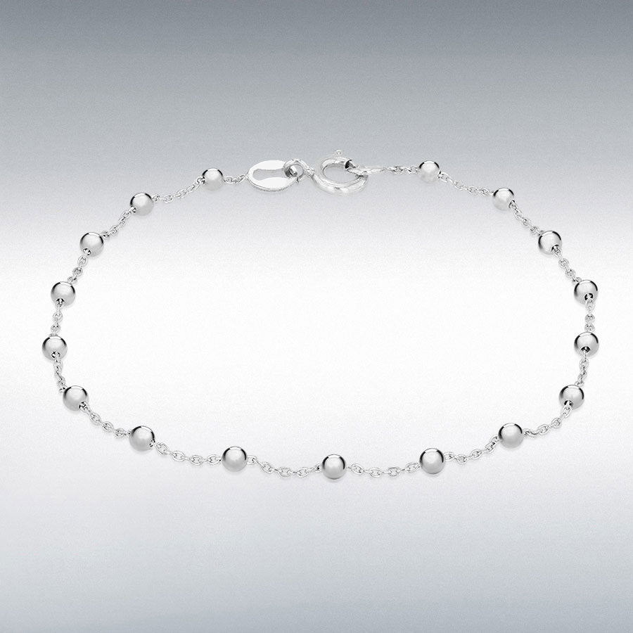 Sterling Silver 2.5mm Mini Ball Bracelet 18cm