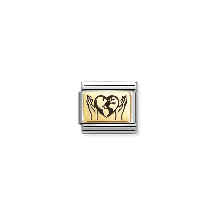 Nomination Composable Classic Gold World In Hands Globe Charm 030166/67