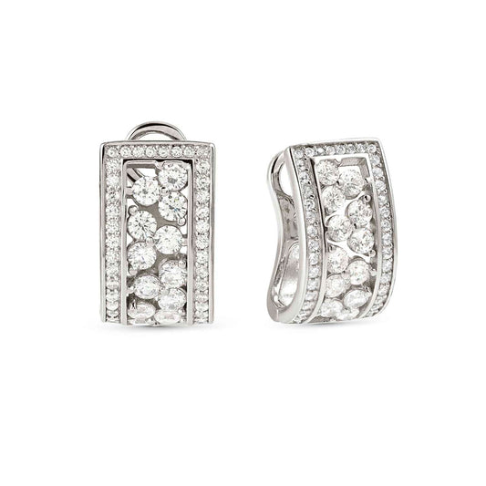 Nomination Life Bouquet Sterling Silver Cubic Zirconia Hoop Earrings 242511/010